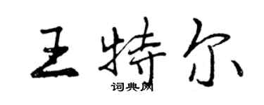 曾慶福王特爾行書個性簽名怎么寫