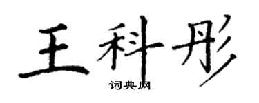 丁謙王科彤楷書個性簽名怎么寫