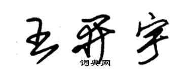 朱錫榮王開宇草書個性簽名怎么寫