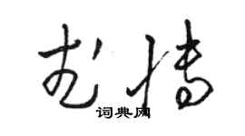 駱恆光武博草書個性簽名怎么寫