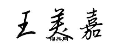 王正良王美嘉行書個性簽名怎么寫