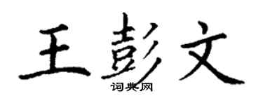 丁謙王彭文楷書個性簽名怎么寫