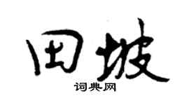 曾慶福田坡行書個性簽名怎么寫