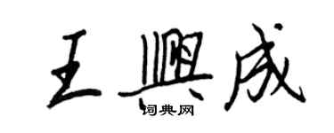 王正良王興成行書個性簽名怎么寫