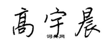 王正良高宇晨行書個性簽名怎么寫