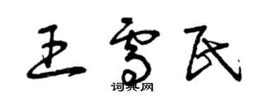 曾慶福王雪民草書個性簽名怎么寫