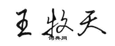 駱恆光王牧天行書個性簽名怎么寫