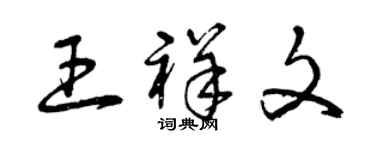 曾慶福王祥文草書個性簽名怎么寫
