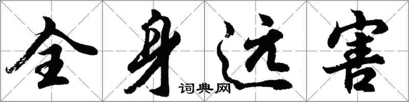 胡問遂全身遠害行書怎么寫