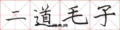 駱恆光二道毛子楷書怎么寫