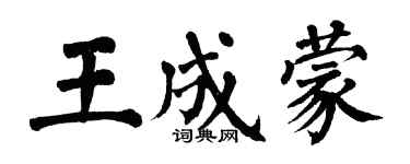翁闓運王成蒙楷書個性簽名怎么寫