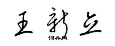 梁錦英王新立草書個性簽名怎么寫