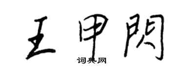 王正良王甲閃行書個性簽名怎么寫