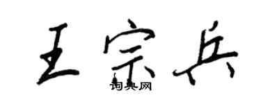王正良王宗兵行書個性簽名怎么寫