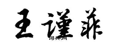 胡問遂王謹菲行書個性簽名怎么寫