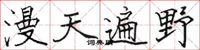 駱恆光漫天遍野楷書怎么寫