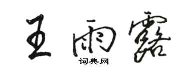 駱恆光王雨露行書個性簽名怎么寫