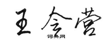 駱恆光王會營行書個性簽名怎么寫