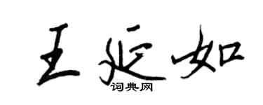 王正良王延如行書個性簽名怎么寫