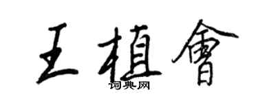 王正良王植會行書個性簽名怎么寫