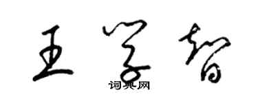 梁錦英王學智草書個性簽名怎么寫