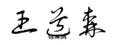 曾慶福王道森草書個性簽名怎么寫