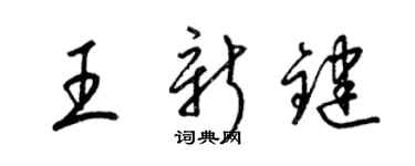 梁錦英王新鍵草書個性簽名怎么寫