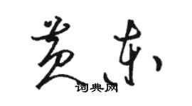 駱恆光黃東草書個性簽名怎么寫