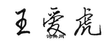 駱恆光王愛虎行書個性簽名怎么寫