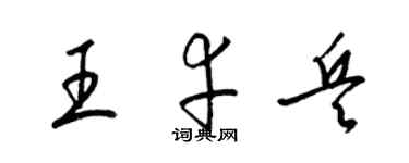 梁錦英王幸兵草書個性簽名怎么寫