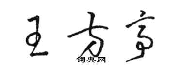 駱恆光王方亭草書個性簽名怎么寫