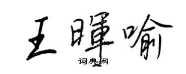 王正良王暉喻行書個性簽名怎么寫