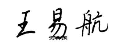 王正良王易航行書個性簽名怎么寫