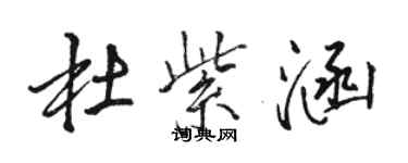 駱恆光杜紫涵行書個性簽名怎么寫