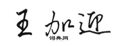 駱恆光王加迎行書個性簽名怎么寫