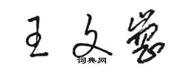 駱恆光王文崗草書個性簽名怎么寫