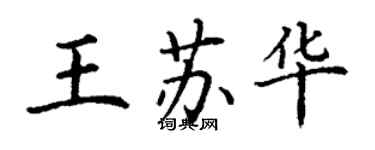 丁謙王蘇華楷書個性簽名怎么寫