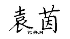 丁謙袁茵楷書個性簽名怎么寫