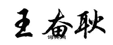 胡問遂王奮耿行書個性簽名怎么寫