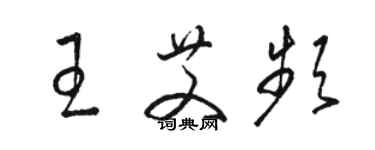 駱恆光王艾頻草書個性簽名怎么寫