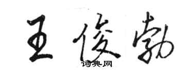 駱恆光王俊勃行書個性簽名怎么寫