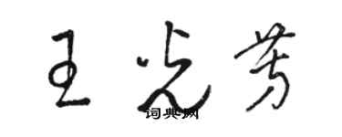 駱恆光王光芳草書個性簽名怎么寫