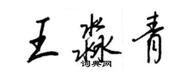 王正良王淼青行書個性簽名怎么寫