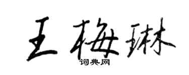 王正良王梅琳行書個性簽名怎么寫