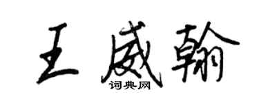 王正良王威翰行書個性簽名怎么寫