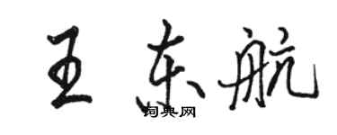 駱恆光王東航行書個性簽名怎么寫