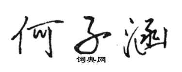 駱恆光何子涵行書個性簽名怎么寫