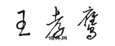 駱恆光王孝鷹草書個性簽名怎么寫