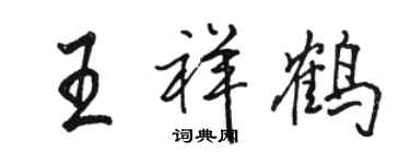 駱恆光王祥鶴行書個性簽名怎么寫