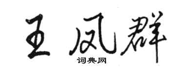 駱恆光王鳳群行書個性簽名怎么寫